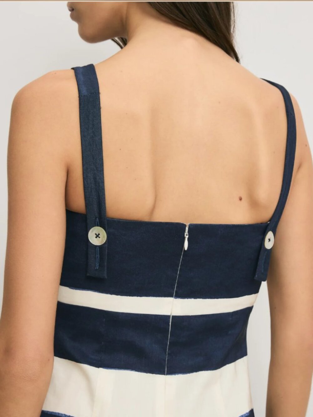 Ella Striped Midi Dress in Navy & Dove Stripes | Veronica Beard - Picture 3 of 4